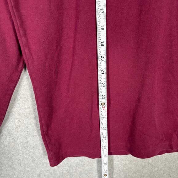 Lands End Turtleneck Women Medium Tall Burgundy Cotton Mock Shirt Base Layer - Picture 6 of 12